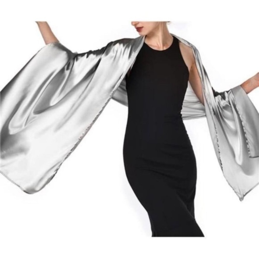 Satin Shawls and Wraps Silver new